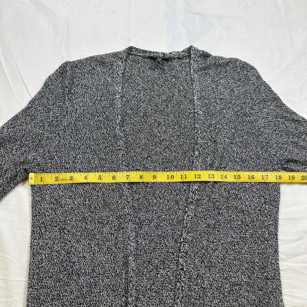 Eileen Fisher Open Front Marled Long Cardigan Gray Black Small - Picture 5 of 6